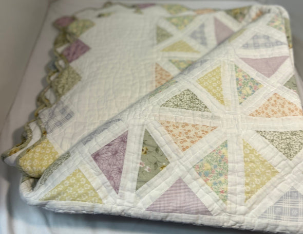 Handmade Quilt, Multi Colour, 86" x 88", Very Good Condition