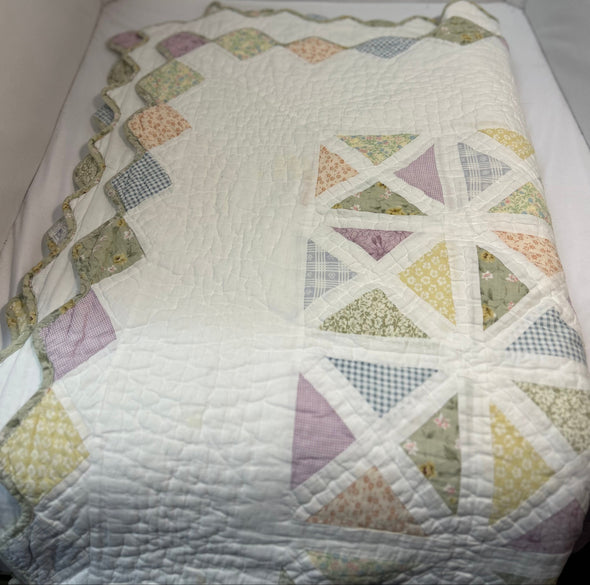 Handmade Quilt, Multi Colour, 86" x 88", Very Good Condition