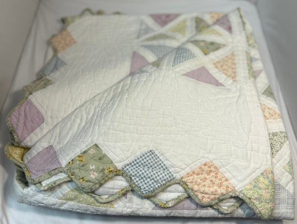 Handmade Quilt, Multi Colour, 86" x 88", Very Good Condition