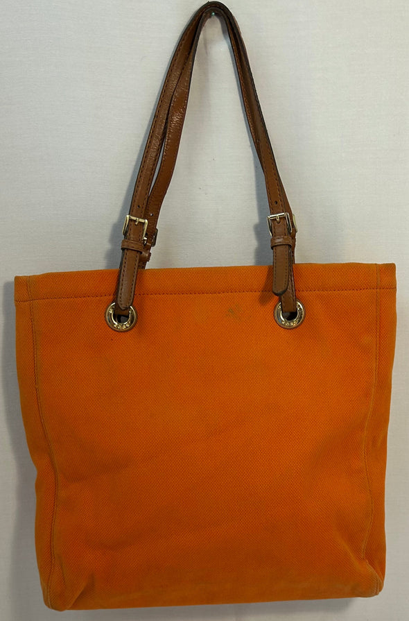 Ladies Tote Bag, Burnt Orange Colour, 17" x 15", Used Condition