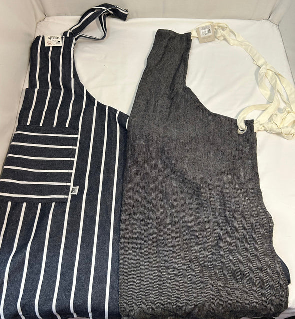 2 Aprons, Stripe Pattern, Chevron Pattern, 26" x 35", NEW