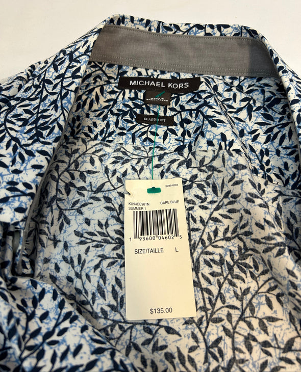 Long Sleeve Blouse Cape Blue, Large, 100% Cotton