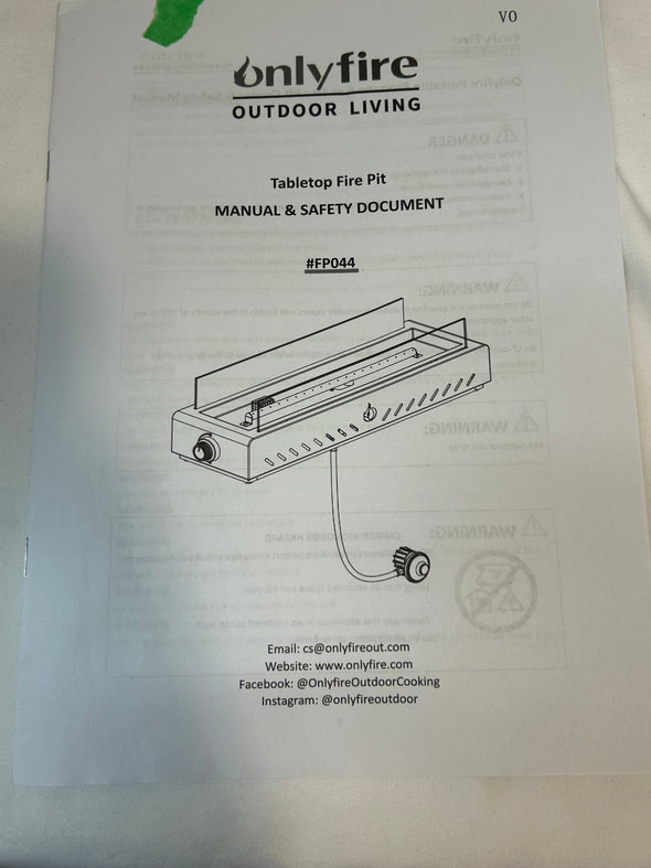 Portable Tabletop Fire Pit, Requires Propane