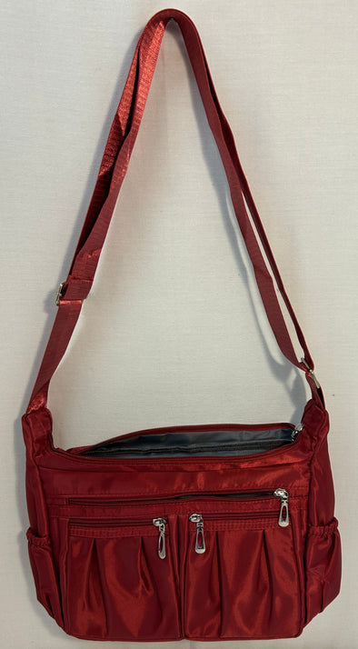 Cross Body Purse, Adjustable Strap, Wine, 13" x 8" NEW