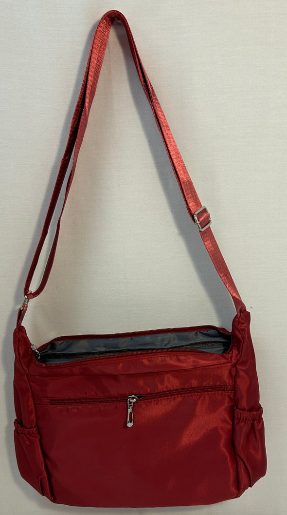 Cross Body Purse, Adjustable Strap, Wine, 13" x 8" NEW