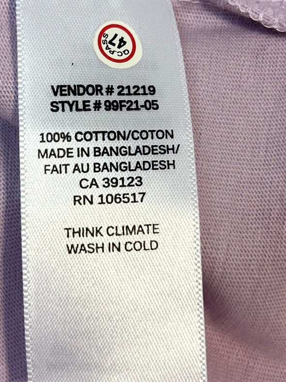 Long Sleeve Crew Neck T-Shirt, Lilac, 2XL, NEW