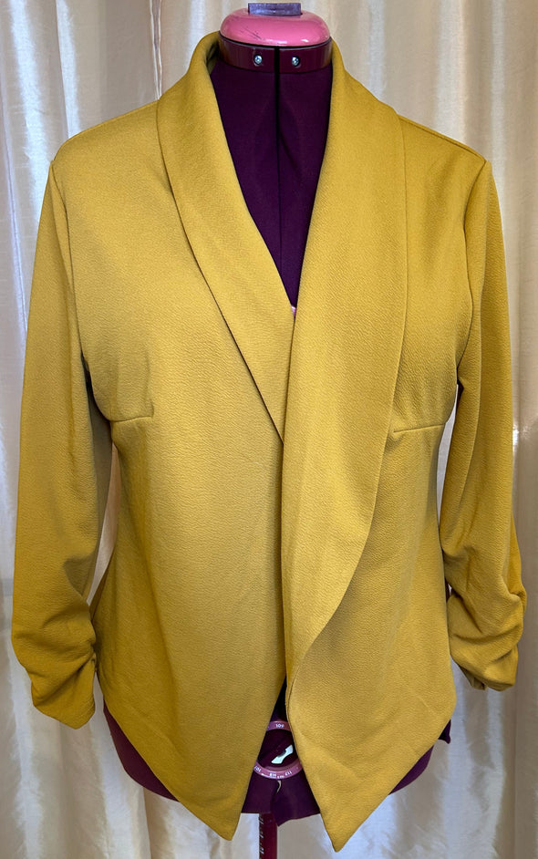 Ladies Cocoon Jacket, Mustard, 100% Polyester, NEW