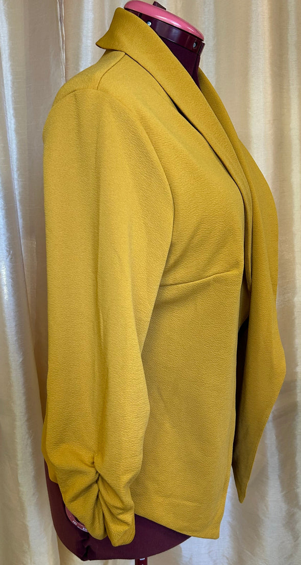 Ladies Cocoon Jacket, Mustard, 100% Polyester, NEW