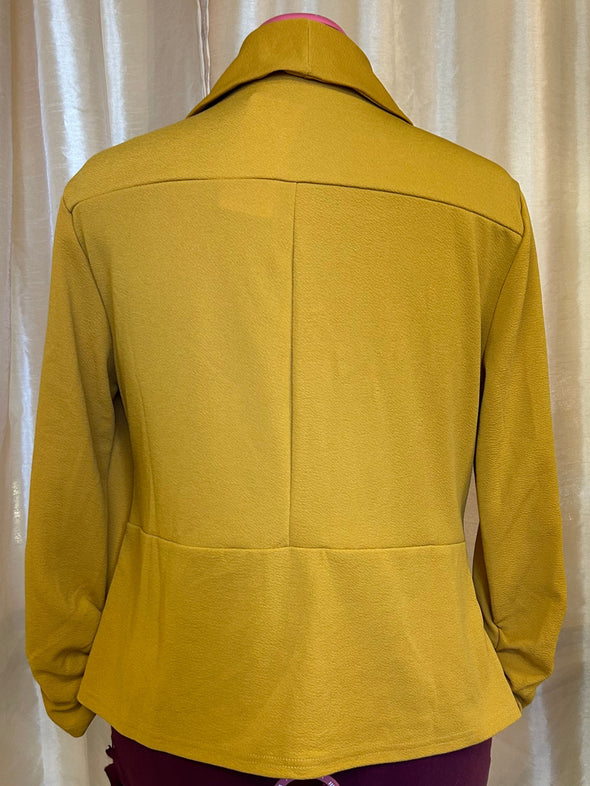 Ladies Cocoon Jacket, Mustard, 100% Polyester, NEW