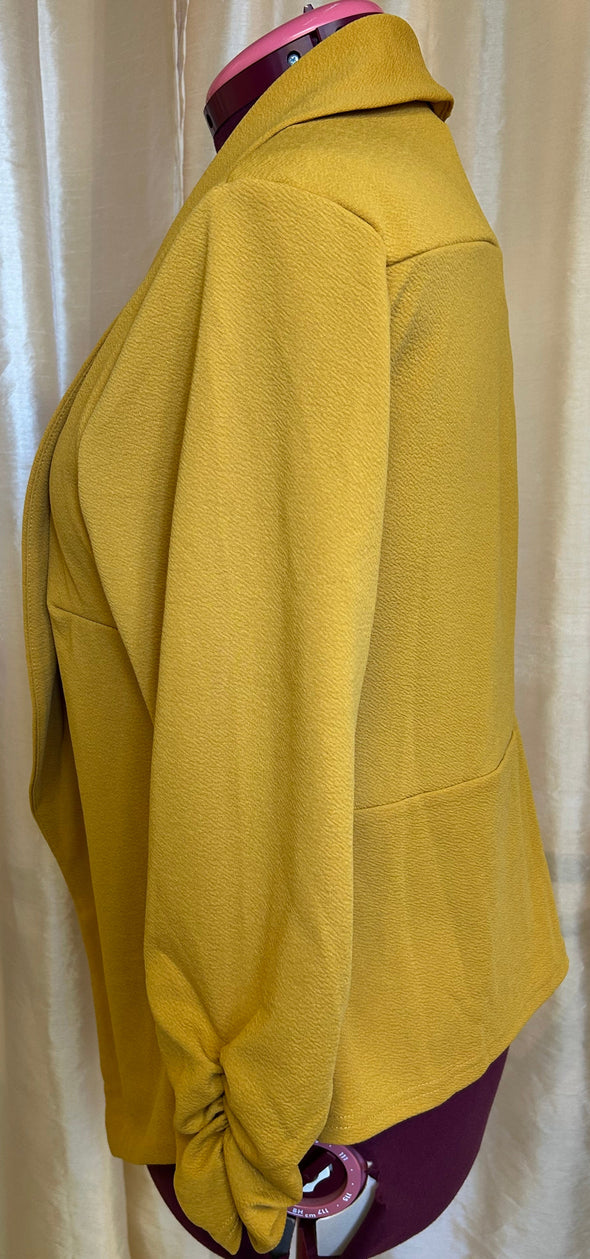 Ladies Cocoon Jacket, Mustard, 100% Polyester, NEW