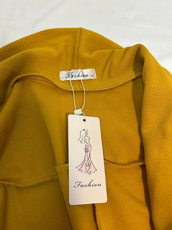 Ladies Cocoon Jacket, Mustard, 100% Polyester, NEW
