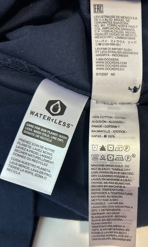 Men's Traditional Henley Shirt, Navy, Small, Cotton, NEW