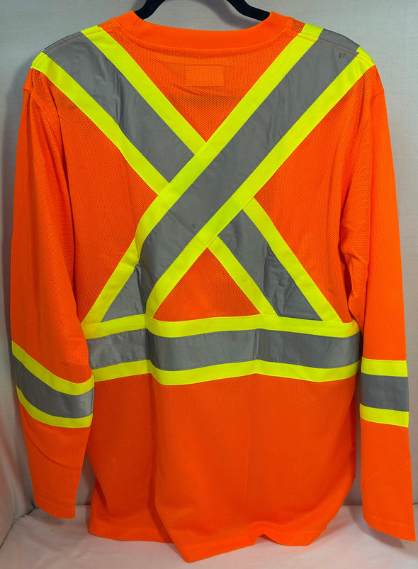 Safety Work Shirt, Orange, Size Large