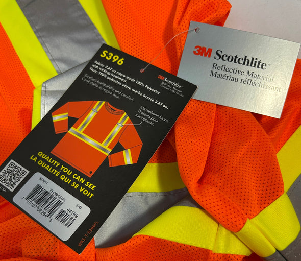 Safety Work Shirt, Orange, Size Large