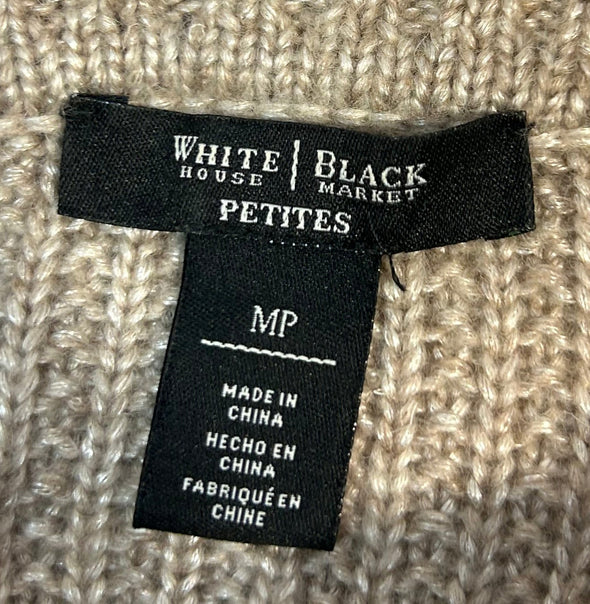 Long Sleeve Cowl Collar Dress, Wheat, Medium Petite