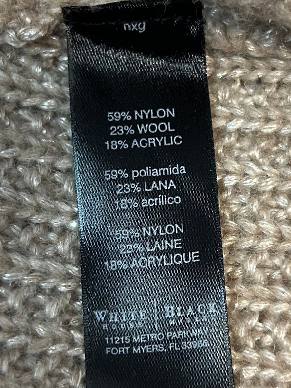 Long Sleeve Cowl Collar Dress, Wheat, Medium Petite