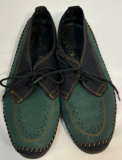 Ladies Shoes, Green/Black, Size 39, Made in Italy