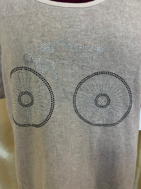 Ladies Short Sleeve Blouse, Pink, One Size, Made in Italy