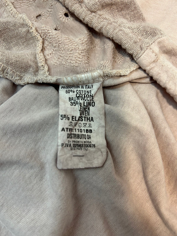 Ladies Short Sleeve Blouse, Pink, One Size, Made in Italy