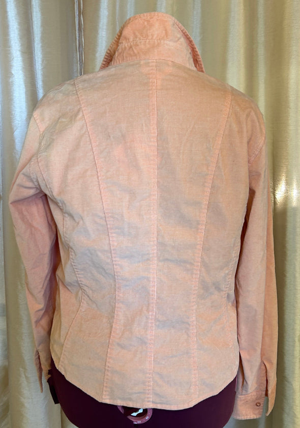 Ladies Corduroy Shirt, Peach, Size Large,