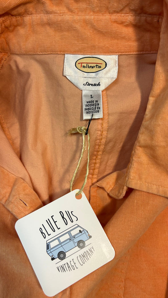 Ladies Corduroy Shirt, Peach, Size Large,
