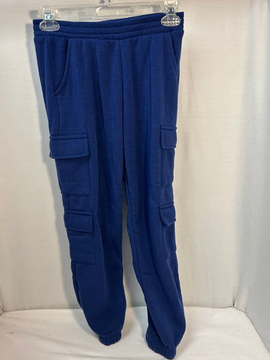 Girl's Cargo Sweat Pants, Cobalt Blue, Size 10, NEW