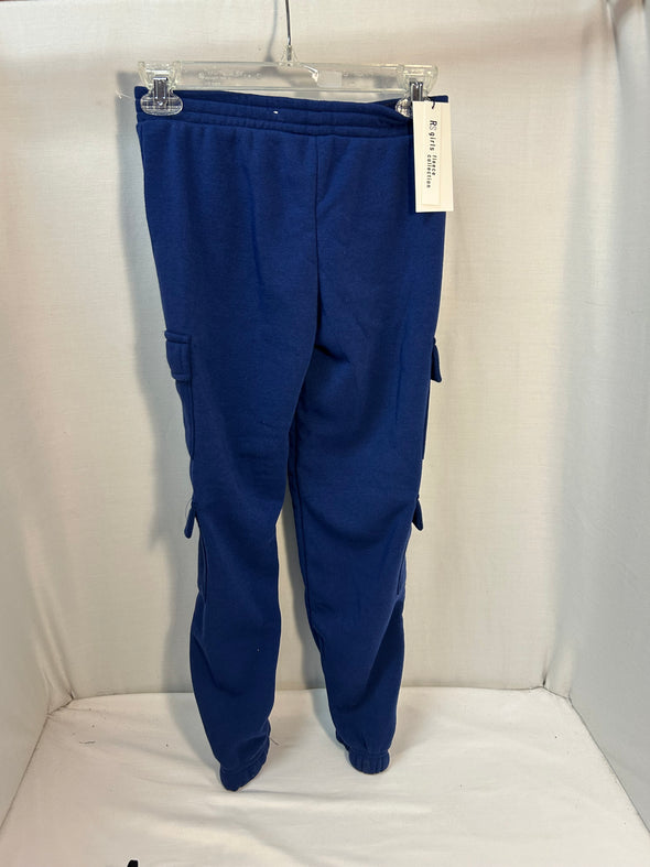 Girl's Cargo Sweat Pants, Cobalt Blue, Size 10, NEW
