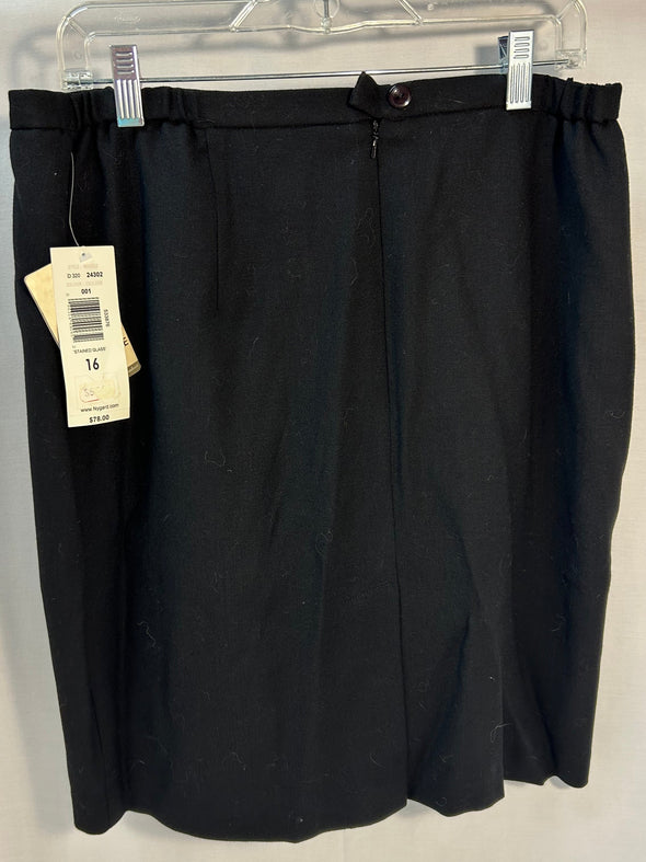 Lined Pure Wool Black Skirt Size 16, NEW