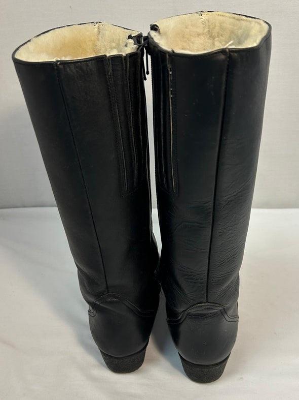 Ladies Knee High winter Boots, Sherpa Lined, Black, Size 6.5,