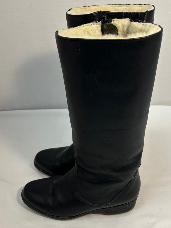 Ladies Knee High winter Boots, Sherpa Lined, Black, Size 6.5,