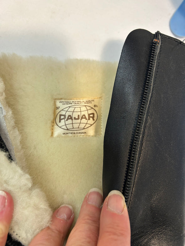 Ladies Knee High winter Boots, Sherpa Lined, Black, Size 6.5,