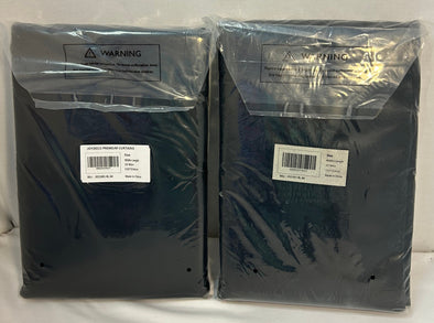 2 Curtains, Black, 1 size 52x84, 1 size 52x85, New