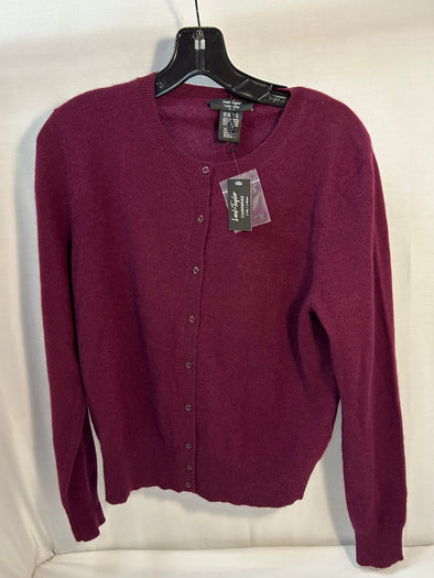 Ladies Cashmere Sweater, Wine, Petite Large, NEW