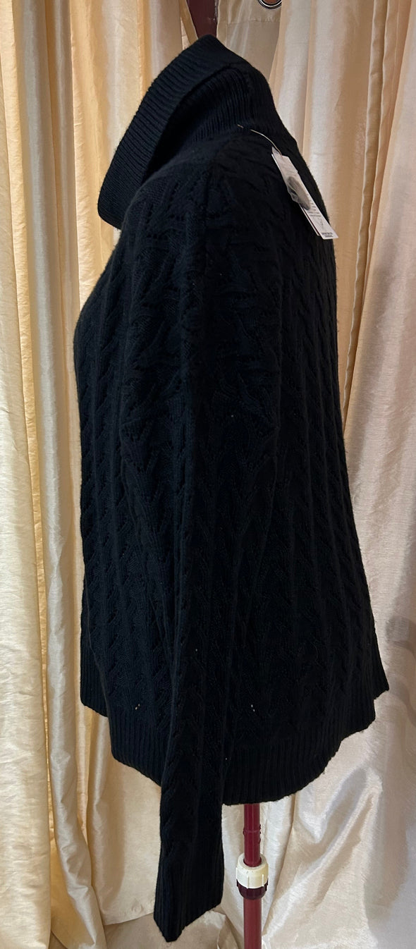 Ladies Turtle Neck Pullover Sweater, Black, XL, NEW