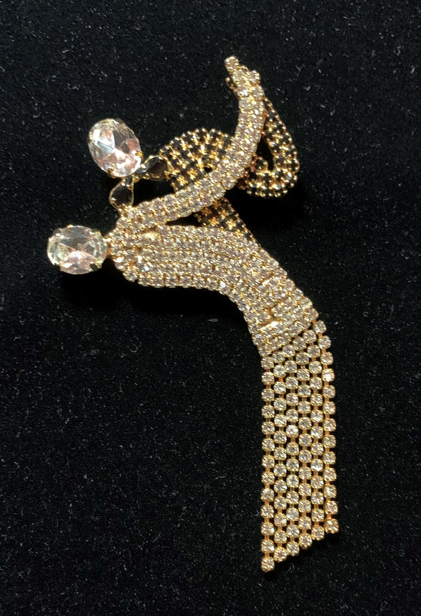 Rhinestone Ballroom Dancer Brooch