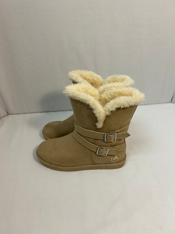 Ladies Faux Fur Lined Ankle Length Winter Boots, Cognac, 7.5 NEW