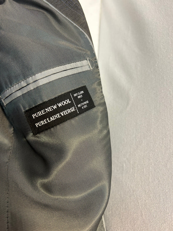 Men's 3 Piece Designer Brand Suit, Size 38/31, Grey Plaid