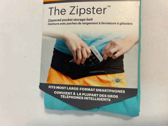 Zippered Pocket Storage Belt, Blue, Size Medium
