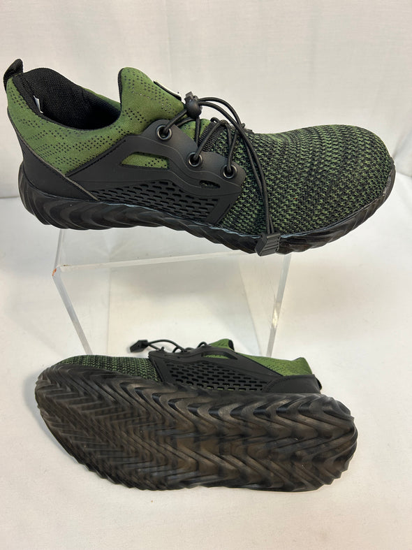 Steel Toe Safety Cap Shoes, Green Mesh, Size 39, NEW