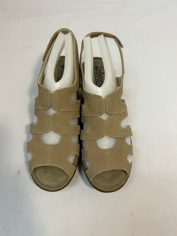 Ladies Wedge Sandals, Beige, Size 7