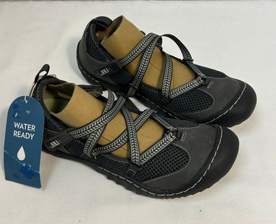 Ladies Water Shoes. Charcoal, Rubber Capped Toe, Size 7.5