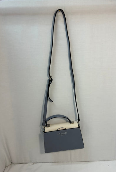 Ladies Handbag With Cross Body Strap, 6" x 8" Blue/White, NEW