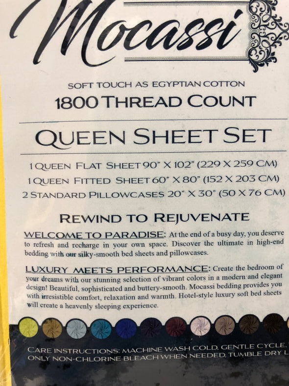 Egyptian Cotton Queen Size Sheet Set.