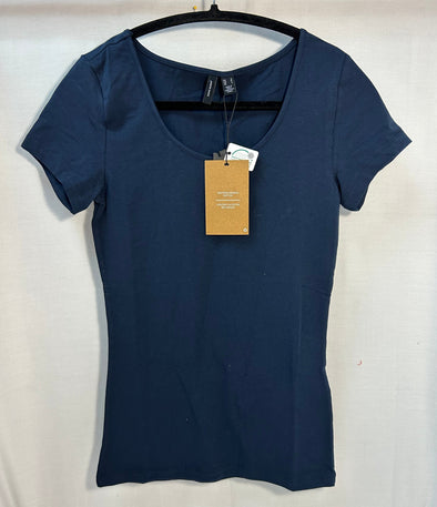 Ladies Short Sleeve T-Shirt, Navy, Size Small, NEW