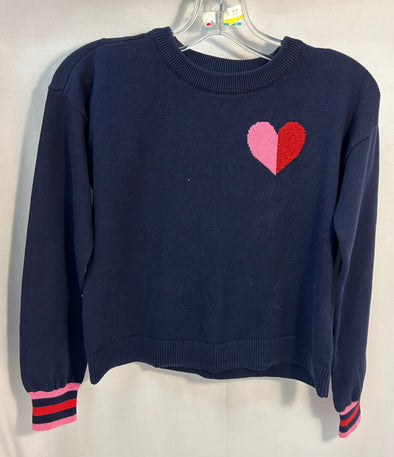 Youth Long Sleeve Sweater, 100% Cotton, Size XXL, Navy Red/Pink