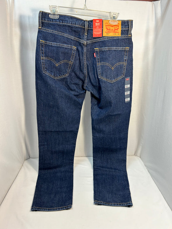 Men’s Slim Fit Jeans, Size 33" x 32", Navy Denim, NEW With Tags