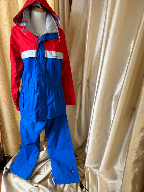 Women's 2 Piece Outdoor Jacket & Pants, Red/Blue, Size Large