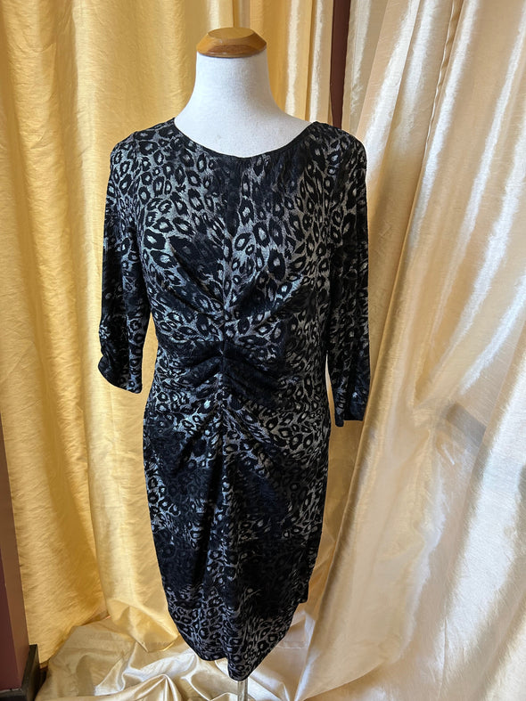 Ladies Long Sleeve Animal Print Dress, Size Large