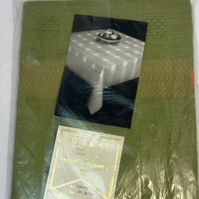 Green Linen Table Cloth, 52" x 70", New in Package