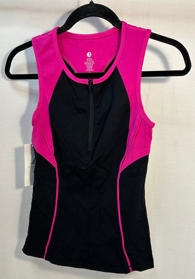 Fitness Tank Top, Pink/Black, Size 10
